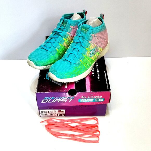 Skechers Burst Sweet Symphony High-Top Shoes Air-Cooled Memory Foam Womens 8.5 - Picture 1 of 11
